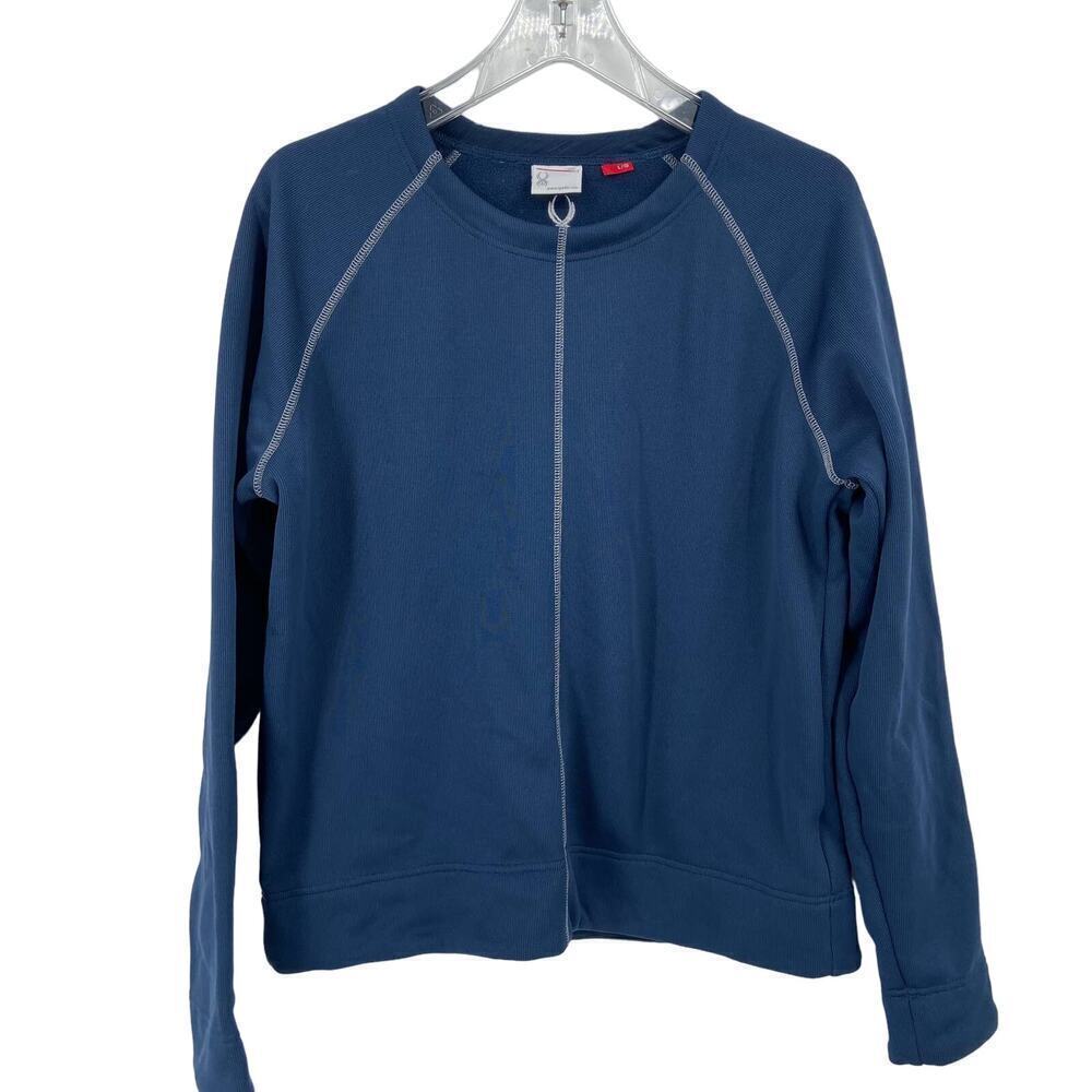 Spyder Sweatshirt Womens Size L Blue Pullover Crew‎ Neck Fleece Lined